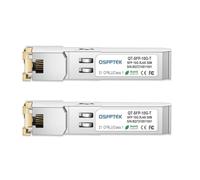 QSFPTEK 2 Pack 10GBASE-T SFP+ RJ45 Module jusqu'à 30m, 10G SFP+ vers RJ45 Copper Mini-GBIC pour Cisco SFP-10G-T-S, Ubiquiti UF-RJ45-10G, D-Link, Supermicro Autres interrupteurs