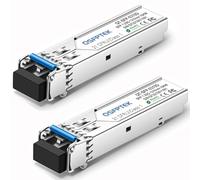 QSFPTEK 2Pack 1000BASE-LX/LH Gigabit SFP Module, 1310nm 10km DDM, Single-Mode LC Mini-GBIC Transceiver for Cisco GLC-LH-SMD/GLC-LX-SM-RGD, Ubiquiti UF-SM-1G, Netgear, Mikrotik, Supermicro
