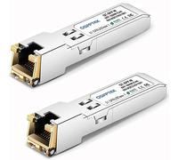 QSFPTEK 2Pack 1000BASE-T Copper SFP to RJ45 Transceiver, 1G SFP-T Module for Cisco GLC-T/GE-T, Ubiquiti UF-RJ45-1G, Meraki MA-SFP-1GB-TX, D-Link, Supermicro, TP-Link