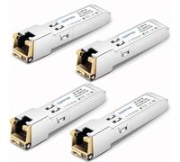 QSFPTEK 4Pack 1000BASE-T Copper SFP to RJ45 Transceiver, 1G SFP-T Module for Cisco GLC-T/GE-T, Ubiquiti UF-RJ45-1G, Meraki MA-SFP-1GB-TX, D-Link, Supermicro