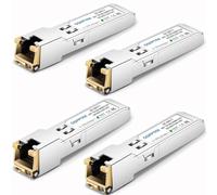 QSFPTEK 4Pack Gigabit Module 1G SFP-T RJ45 Cuivre, SFP à RJ45 10/100/1000BASE-T Mini-Gbic pour Cisco GLC-T/GLC-TE/GE-T, Mikrotik S-RJ01, Netgear, jusqu'à 100m