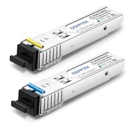 QSFPTEK Module 1.25G BIDI WDM SFP, émetteur-récepteur 1000Base-BIDI 20 km Simplex SC, Tx1310/Rx1550 nm, compatible avec Cisco GLC-BX-U, GLC-BX-D, Ubiquiti UniFi UF-SM-1G-S, microtik (SMF, 20 km, DDM)