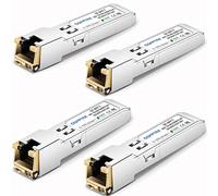 QSFPTEK Module SFP Cuivre RJ45 Gigabit 10/100/1000BASE-T SFP vers RJ45 Mini-GBIC Transceiver pour Ubiquiti UF-RJ45-1G, jusqu'à 100m - Pack de 4