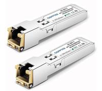 QSFPTEK Module SFP GBIC en cuivre RJ45 Gigabit 10/100/1000BASE-T SFP vers RJ45 Mini-GBIC Émetteur-récepteur pour Cisco GLC-T/SFP-GE-T, Mikrotik S-RJ01, jusqu'à 100m - Lot de 2