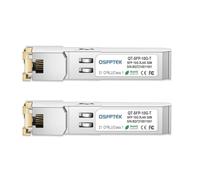 QSFPTEK Newest 2Pack 10GBASE-T SFP+ RJ45 Module jusqu'à 30m,10G SFP+ vers RJ45 Copper Mini-GBIC pour Cisco SFP-10G-T-S, Ubiquiti UF-RJ45-10G, D-Link, Supermicro Autres interrupteurs