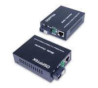 QSFPTEK Une paire de convertisseurs de médias Gigabit Bidi 1,25 G/s, 10/1000Base-Tx vers 1000Base-FX Fibre Ethernet, émetteur-récepteur bidi SC monomode TX1310 nm/TX1550 nm, 10 km