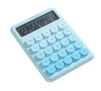 QSJ-Calculatrice de bureau à 12 chiffres,grand écran LCD,grand bouton rond,calculatrice colorée dégradée,adaptée au bureau,à l'école et à la maison-Bleu