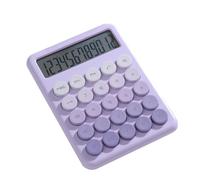 QSJ-Calculatrice de bureau à 12 chiffres,grand écran LCD,grand bouton rond,calculatrice colorée dégradée,adaptée au bureau,à l'école et à la maison-Violet