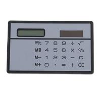 QSJ-Calculatrice d'énergie solaire Ultra fine à 8 chiffres,avec écran tactile,conception de carte de crédit,Mini calculatrice Portable pour école de commerce-silver