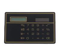 QSJ-Calculatrice d'énergie solaire Ultra fine à 8 chiffres,avec écran tactile,conception de carte de crédit,Mini calculatrice Portable pour école de commerce-Noir