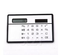 QSJ-Calculatrice d'énergie solaire ultra fine à 8 chiffres,avec écran tactile,conception de carte de crédit,mini calculatrice portable pour école de commerce-silvery