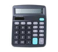 QSJ-Calculatrice électronique de bureau à 12 chiffres,outil de comptabilité d'entreprise,batterie et énergie solaire,gros boutons clairs,LCD-Light for Gris