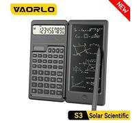 QSJ-Calculatrice scientifique avec bloc-notes,grand écran à 10 chiffres,bureau,calculatrice professionnelle pliable,prise en charge solaire et batterie-S3 Solar Scientific