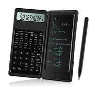 QSJ-Calculatrice scientifique avec tablette pliable d'écriture,multifonction,calculatrice financière d'ingénierie pour les écoliers et le bureau-Noir