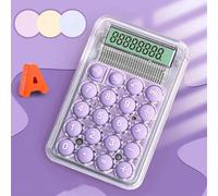 QSJ-Calculatrice silencieuse mignonne,Mini Version,petite calculatrice auxiliaire d'apprentissage Portable,fournitures scolaires pour la rentrée scolaire,étudiants/finance-Lavande