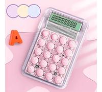 QSJ-Calculatrice silencieuse mignonne,Mini Version,petite calculatrice auxiliaire d'apprentissage Portable,fournitures scolaires pour la rentrée scolaire,étudiants/finance-Rose