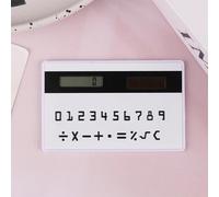 QSJ-Calculatrice solaire à 8 chiffres,Mini calculatrice Portable mince pour étudiant,papeterie,jouets mathématiques,calculatrice électronique scolaire-Blanc