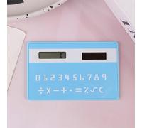QSJ-Calculatrice solaire à 8 chiffres,Mini calculatrice Portable mince pour étudiant,papeterie,jouets mathématiques,calculatrice électronique scolaire-Sky Bleu