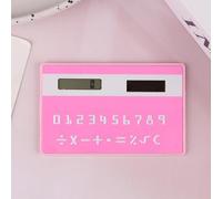 QSJ-Calculatrice solaire à 8 chiffres,Mini calculatrice Portable mince pour étudiant,papeterie,jouets mathématiques,calculatrice électronique scolaire-Rose