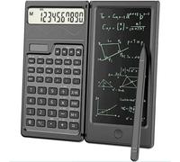 QSJ-La calculatrice scientifique et le bureau du bloc-notes,fonction pliante trois en un,prend en charge l'énergie solaire et les piles bouton-Noir