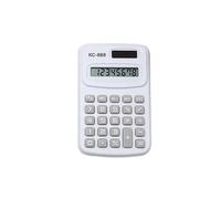QSJ-Mini calculatrice solaire Portable à 8 chiffres,couleur mignonne,Simple,pour classe de mathématiques,fournitures de bureau,fournitures scolaires-Blanc
