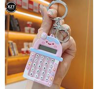 QSJ-Porte-clés mini calculatrice portable avec porte-clés créatif et mignon,affichage à 8 chiffres,calculatrice de poche-Rose