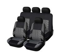 QSJKLC Housse de Siège de Voiture pour Ford Mondeo Turnier 2015-2024, Housse de Protection Siège Voiture, Motif des pneus, Respirant Imperméable,Grey- 5 Seats