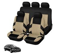 QSJKLC Voiture Ensembles de Housses Siège pour Nissan Ariya I, Housses de Siège et d'Appuie-Tête, Sieges Housse de Protection Respirant,5 Seats-Beige