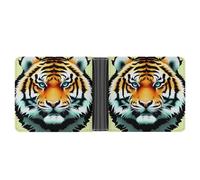 QSKDLAC Portefeuille en cuir fin et durable avec porte-cartes de crédit personnalisé Little Fat Tiger pour homme et femme, parfait pour le travail, les voyages, style, taille unique, portefeuille