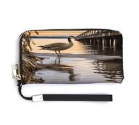 QSKDLAC Portefeuille RFID personnalisé pour femme Oie sauvage par The Bridge - Portefeuille long avec pochette pour cartes pour homme et femme, Wild Goose By The Bridge, 20.0*10.5cm, Moderne