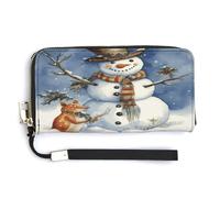 QSKDLAC Portefeuille RFID personnalisé pour femme Oie sauvage par The Bridge - Portefeuille long avec pochette pour cartes pour homme et femme, Bonhomme de neige d'hiver, 20.0*10.5cm, Moderne