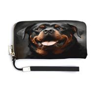 QSKDLAC Rfid Portefeuille long personnalisé Bluebird sur la branche pour femme homme, Cool Rottweiler Dog Art, 20.0*10.5cm, Moderne