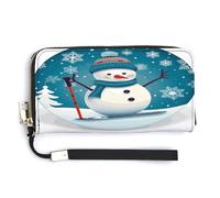 QSKDLAC Rfid Portefeuille personnalisé pour femme et homme, Bonhomme de neige de Noël., 20.0*10.5cm, Moderne