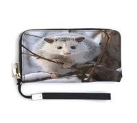 QSKDLAC Rfid Portefeuille personnalisé pour femme et homme, Opossum in Snow, 20.0*10.5cm, Moderne