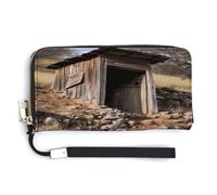 QSKDLAC Rfid Portefeuille personnalisé pour femme Motif guitare bleue, Old Ancient Refuges, 20.0*10.5cm, Moderne