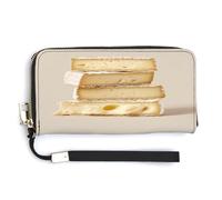 QSKDLAC Rfid Portefeuille pour femme Couleur pastel Motif émote, Motif fromage blanc, 20.0*10.5cm, Moderne