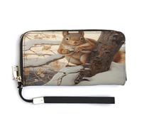 QSKDLAC Rfid Portefeuille pour femme personnalisé chèvre Frolic long portefeuille carte portefeuille portefeuille pour femmes hommes, Animal sur l'arbre, 20.0*10.5cm, Moderne