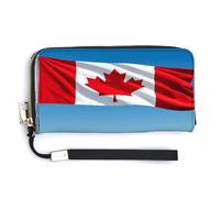 QSKDLAC Rfid Portefeuille pour femme personnalisé rétro Canada Bannière longue pochette portefeuille cartes portefeuilles pour femmes hommes, Bannière rétro Canada, 20.0*10.5cm, Moderne