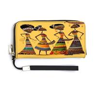 QSKDLAC Rfid Portefeuille pour femme personnalisé rétro Canada Bannière longue pochette portefeuille cartes portefeuilles pour femmes hommes, Culture africaine vibrante, 20.0*10.5cm, Moderne