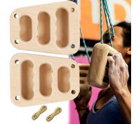 QSLKI 2PCS Plaque d'Escalade, Entraînement Force Du Petit Bras, Entraîneur De Bras Pull Up, Hangboard Escalade, Poutres En Bois Portable Pour l'Entraînement à l'Escalade, Planche La Force Des Doigts