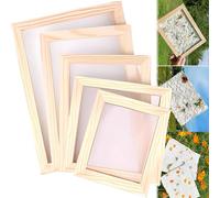 QSLKI 5Pcs Moule de Fabrication Papier en Bois, Ancient Paper Making Method Paper Making Crafting Paper Making Crafting Mold Frame Screen, 5 Tailles Moule à Cadre en Bois for DIY Handcrafts Supplies