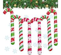 QSLKI 6Pcs Canne De Noël Gonflable Pour Décorations, 88cmgonflable Cannes De Nouveauté, Canne À Sucre Géante Bâton Gonflable, Pour Fête Noel Deco Cheminée Entrée Intérieur Extérieur