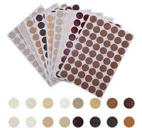 QSLKI 864 Pièces Autocollants pour Trous de vis, 16 Feuilles Cache Vis Auto-adhésif Imperméable en PVC, 21 mm Texture du Bois Cache-Trous de vis, pour Armoires Tiroir Table Meubles Armoire Chaise