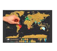 QSLKI Carte du Monde à Gratter Dorée - Scratch Off Travel Map Monde, Planisphère à Gratter, 42 x 29 cm