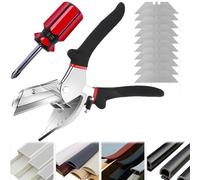 QSLKI Cisaille À Onglet À Angle 45 ° -135 °, Ciseaux À Goulotte Multifonction Réglables, Pour Pvc, Moulure De Plinthe, Garniture Quart De Rond, Bord De Carrelage, Y Compris 10 Lames De Rechange