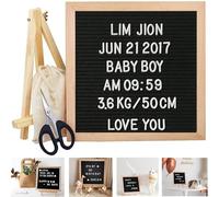 QSLKI Tableau À Lettres, 25 X 25cm Feutre Letter Board, Tableau À Lettres Interchangeable Avec 510 Lettres Et Sac De Cordon, Pour Chambre Salon, Couloir Bureau, Restaurant Hôtel, Mariage, Jalons