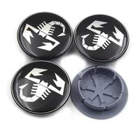 QSLLLY 4 Pièces Auto Cache Moyeux pour Abarth 500 55mm Roue Centrale Couvercle Moyeu Central Jante Couvre Centre Capuchons Roues Enjoliveurs,A