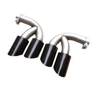 QSLLLY Embout D'échappement pour Porsche Cayenne 2018 2019 2020,Gorge Queue Voiture en Acier Inoxydable Chrome Tuyau De Queue De Silencieux Voiture Accessoires Extérieurs