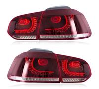 QSLLLY Feu Arrière De Voiture pour VW Golf 6 GTI R20 MK6 2008 2009 2010 2011 2012 2013,Clignotant Avertissement Feu Arrière Feu Antibrouillard Feux latéraux Feu Freinage Accessoires,Red-normal