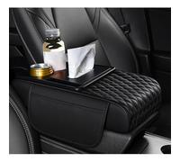 QSLLLY Housse de Console Centrale pour Ford Mustang F Series Fiesta Focus Taurus Explorer Expedition,Multifonctionnel Cuir Coussin D'accoudoir Housse d'accoudoir Central Accessoire Interieur,Black
